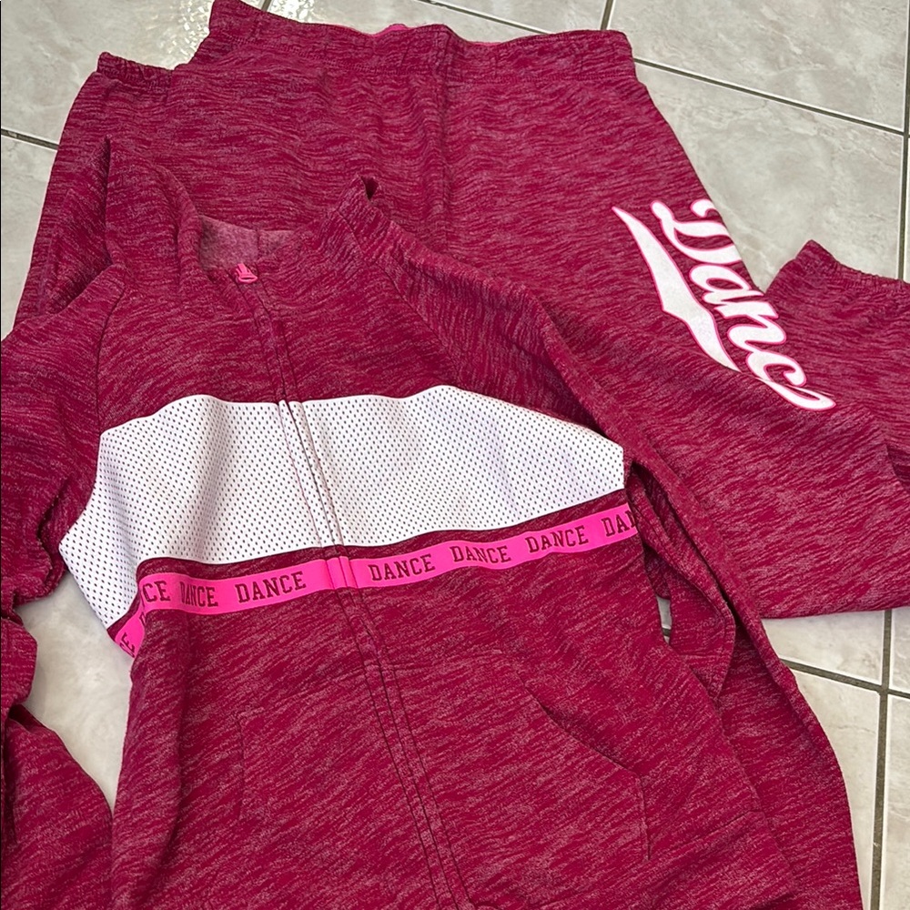 Kids Dance Pink and White Tracksuit